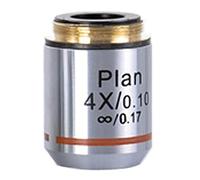 Kit di accessori per microscopio Microscopio biologico argento. 4x 10x 20x 40x 100x Filo dell'obiettivo dell'obiettivo del piano di infinito Vetrini per microscopio (Color : 4X)