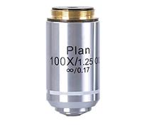 Kit di Accessori per microscopio Microscopio Biologico Argento. 4X 10x 20x 40x 100x Filo dell'obiettivo dell'obiettivo del Piano di Infinito Vetrini per microscopio (Color : 100X)