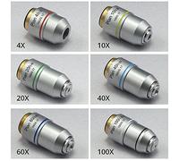 Kit di accessori per microscopio Microscopio biologico Piano Achromatic Objective Lens 195mm 4x 10x 20x 40x 60x 100x Vetrini per microscopio (Magnification : 100X)