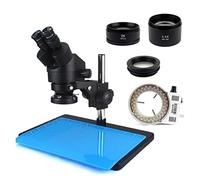Kit di accessori per microscopio Microscopio di lamoscopio del microscopio stereo binoculare industriale 3.5x-90x Vetrini per microscopio (Color : 3.5X-90X black)