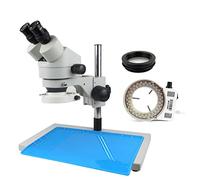 Kit di accessori per microscopio Microscopio di lamoscopio del microscopio stereo binoculare industriale 3.5x-90x Vetrini per microscopio (Color : 7x-45x white)