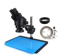 Kit di accessori per microscopio Microscopio di lamoscopio del microscopio stereo binoculare industriale 3.5x-90x Vetrini per microscopio (Color : 7x-45x black)
