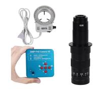 Kit di accessori per microscopio Microscopio video digitale. PORTATO Lampada delluminatore ad anello Camera Continus Zoom 130x 180x Vetrini per microscopio (Color : Suit E)