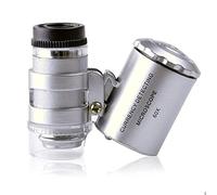 Kit di accessori per microscopio Mini 60x ingrandimento microscopio gioiellino lente con PORTATO Leggero Vetrini per microscopio