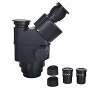Kit di accessori per microscopio Plastica nera 7x-45x. Continua Zoom Testa del microscopio trinoculare con 0.5x microscopio fotocamera adaper Vetrini per microscopio (Color : 7X-45X)