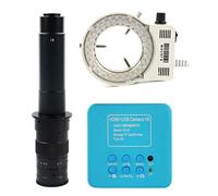 Kit di accessori per microscopio Telecamera del microscopio video del settore 1080P C monte. Lente Vetrini per microscopio (Color : 300x lens with Light)