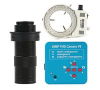 Kit di accessori per microscopio USB 2K 48MP Macchina fotografica stereo biologica digitale elettronica industriale microscopio Vetrini per microscopio(C 130x Lens with led)