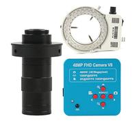 Kit di accessori per microscopio USB 2K 48MP Macchina fotografica stereo biologica digitale elettronica industriale microscopio Vetrini per microscopio(D 130x Lens with led)