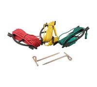 Kit di accessori per misuratore di resistenza a terra digitale con 3 fili di prova colorati e 2 messa a terra ausiliaria per barre, costruzione in plastica e metallo, compatibile con