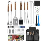 Kit di accessori per piastra con termometro, grembiule multifunzione, tappetini per barbecue, anello per uova, accessori per grigliare in acciaio inox per campeggio