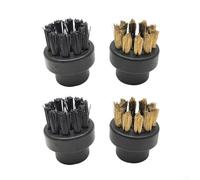 Kit di accessori per pulitore a vapore con 2 spazzole rotonde nere piccole e 2 ugelli in filo di rame nero, compatibile con Dupray