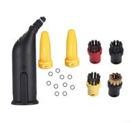 Kit di accessori per pulitore a vapore con spazzole rotonde e ugello a punta per modelli Sc1 Sc2 Sc3 Sc4 Sc5, 4 Spazzole 2 Ugelli 10 Guarnizioni