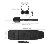 Kit di Accessori per rivelatore Metallico con Cuffie Pala Pieghevole e Zaino Durevole per la Caccia alla Spiaggia Viaggio in Campeggio Viaggio per Il Tesoro