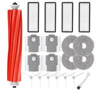 Kit di Accessori per Roborock Qrevo S/QRevo PRO/QRevo MaxV/Qrevo Plus Robot aspirapolvere, 1 Spazzola a Rullo Principale, 4 filtri Hepa, 4 Panni mocio, 6 spazzole Laterali, 4 Sacchetti per la Polvere