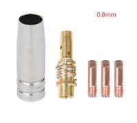Kit di accessori per saldatore MIG, 5 pezzi, compatibile con torcia di saldatura 15AK con punte di contatto da 0 8/1 0 mm, ugello per diffusore di gas M6 per saldatori MIG 200 NB 180 NB 200 (0,8 mm)