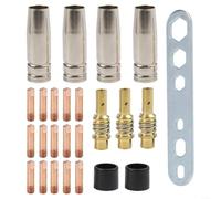Kit di accessori per saldatrice a gas, 25 pezzi, per 15AK 0 8 mm, completo di ugelli elettrici e isolanti per una saldatura efficace