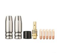 Kit di accessori per saldatura, set di 9 pezzi di parti di usura della torcia Mig in rame con ugelli a gas conici, ugelli di alimentazione M6 da 0,8 mm, supporti a molla e isolatori per saldatura Ak15