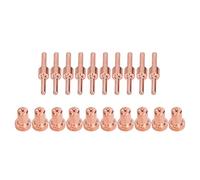 Kit di accessori per torcia al plasma | 10 ugelli in rame e 10 elettrodi per strumento di saldatura PT31 LG40 40A | Spessore di taglio 12 mm/lunga - durata/facile sostituzione