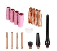 Kit di accessori per torcia saldatrice MIG da 16 pezzi: ugello, punta di contatto e diffusore per saldatura a gas argon schermato, elettrodo di rame, parti di ricambio professionali per fai da te e