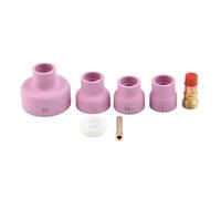 Kit di accessori per torcia TIG con lente a gas tozza e tazze in ceramica per WP-17/18/26, set di 7 pezzi con mandrino, guarnizione, ugelli #12#14#16#24