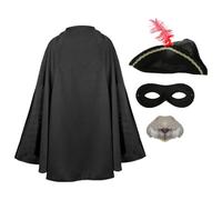 Kit di accessori per travestimento da roditore da Highway Man Tricorner Hat Plus Capo naso e maschera - Perfetto per la Giornata Mondiale del Libro Scuola Libro Settimana del Libro