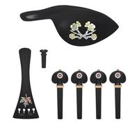 kit di accessori per violino 4 Pezzi Accessori Per Violino Tirare Corda Piastra Corda Albero Coda Chiodo Guancia Resto Per Parti Di Strumenti Di Violino 4/4-3/4(B)