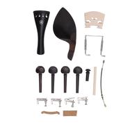 Kit di accessori per violino da 15 pezzi, parti di ricambio per violino 3/4 e 4/4 con 4 piroli, 4 accordatori fini in argento, cordiera, mentoniera, ponte a vite, perno di coda,