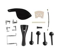 Kit di accessori per violino da 15 pezzi, set di riparazione per violino con cordiera in ebano, appoggio per il mento, piroli di accordatura, meccaniche di precisione e corda della