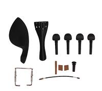 Kit di accessori per violino per violino, parti di ricambio per violino 4/4, mentoniera in metallo e legno con corde, piroli, pulsante finale, corda di coda per la manutenzione di