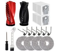 Kit di Accessori Ricambi Compatibili per Roborock, 4 Panni Mocio, 2 Sacchetti per la Polvere, 6 Spazzole Laterali, 1 Spazzola Principale, 1 Cacciavite, 1 Spazzola a Uncino