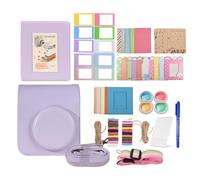 Kit di Accessori Viola per Fotocamera Istantanea 12 con Borsa Album Cornici Adesivi e Clip per Protezione Decorazione e Archiviazione Foto