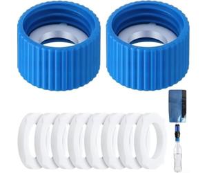 Kit di accoppiamento per filtro dell'acqua da 28 mm per Sawyer, adattatore per pulizia e controlavaggio con guarnizioni, connettore per bottiglia da campeggio all'aperto, escursionismo, blu e bianco