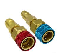 Kit di accoppiamento rapido, confezione da 2: connettori fluorurati ad alta e bassa pressione per R12 R134A con adattatore maschio 14 SAE maschio rosso da 17 mm femmina da 14 mm blu per manometri
