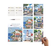 Kit di acquerelli - 12 Colori portatile blocco da disegno con pennello | Pennello per acquerelli - Per casa, scrivania, studio, scuola, università, ceramica, murale, artigianato, viaggio in auto, viag