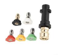Kit di adattatori per idropulitrice Karcher K2 K3 K4 K5 K6 per k7 1/4 di pollice Quick Connect Ugelli Set Multi Gradi Spray Tips Ottone Plastica Colore Codificato 6/8PCS Accessori per la pulizia di
