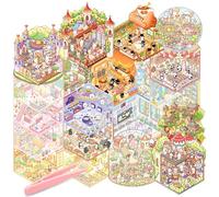Kit di adesivi 3D fai da te per la casa, per bambini dai 3 agli 8 anni, per bambini dai 3 agli 8 anni, per bambini dai 4 ai 5 6 ai 7 8 anni, con pinzette, creativo, riutilizzabile, kit per terapia fai