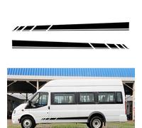 Kit di adesivi a strisce per camper e roulotte, confezione da 2 grafiche in | Kit di 2 adesivi in vinile a strisce per camper, roulotte, rimorchi, 228,6 x 15,2 cm, nero