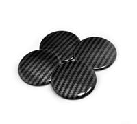 Kit di adesivi per coprimozzo in alluminio a tema striscia in fibra di carbonio, 4 pezzi, per centro ruota auto diametro 50 mm