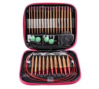 Kit di aghi circolari intercambiabili, 13 pezzi di aghi di bambù carbonizzati Set di anelli per maglieria in alluminio