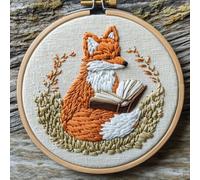 Kit di aghi da punzonatura per principianti, allegra e carina volpe, kit da cucito per adulti, kit per punzonatura ad ago per adulti, progetto creativo per le vacanze