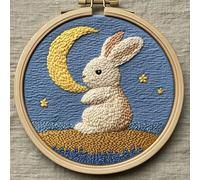 Kit di aghi da punzonatura per principianti, set per hobby da ricamo a forma di coniglio magico, kit di punzoni per adulti, kit per punzonatura ad ago per adulti, progetti creativi fatti a mano