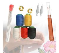 Kit di aghi da ricamo con rocchetti di filo, ditale e taglia asole per progetti fai da te