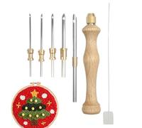 Kit di aghi per punzonatura: set di attrezzi e gancio per urti con ricamo con faccia ad ago - kit completo per adulti, include ricamo, ideale per cuciture incrociate