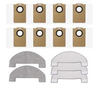 Kit di alimentazione per aspirapolvere robot MONSGA MS1 MAX, 5 panni riutilizzabili e 8 sacchetti anti-intasamento, panno in microfibra per proprietari di animali domestici, design di installazione