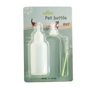 Kit di alimentazione per cuccioli da 56,7 g bottiglia di latte trasparente linea di calibrazione in silicone per apri capezzolo spazzola di pulizia 4 pezzi