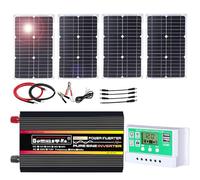 Kit di alimentazione solare da 10000 W con inverter a onda sinusoidale pura e controller da 50 A, kit di pannelli solari portatili for sistemi energetici marini, camper e fuori rete(100W)