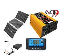 Kit di alimentazione solare da 6000 W con pannello impermeabile da 60 W e controller da 30 A for camper, casa, doppia uscita USB, display a LED(110V)