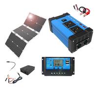 Kit di alimentazione solare, inverter da 4000 W con pannello da 60 W 18 V, regolatore di carica da 30 A e 4 porte USB for alimentazione fuori rete, camper e di emergenza(110V)