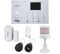 Kit di allarme domotico wireless pronto all'uso con centrale di controllo, sensori e telecomandi BEGHELLI DOM-E