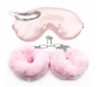Kit di allenamento per la camera da letto con copertura per gli occhi, comodo set di gioco di ruolo peloso per giochi di coppia al chiuso -HC01 (Rosa)